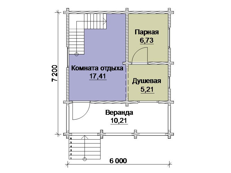 Проект бани 6х6 с мансардой