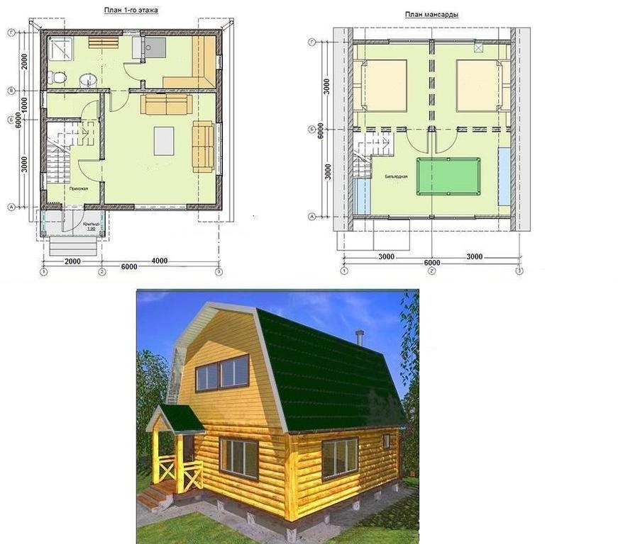 Дома брус 6х6 проекты