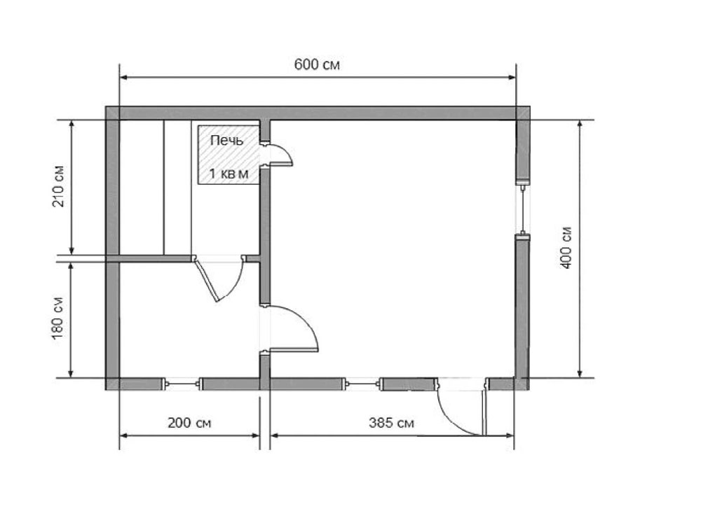 План бани 4 6 с комнатой отдыха