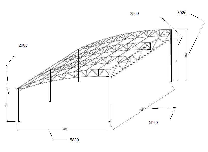Навес для автомобиля из поликарбоната чертежи арочный