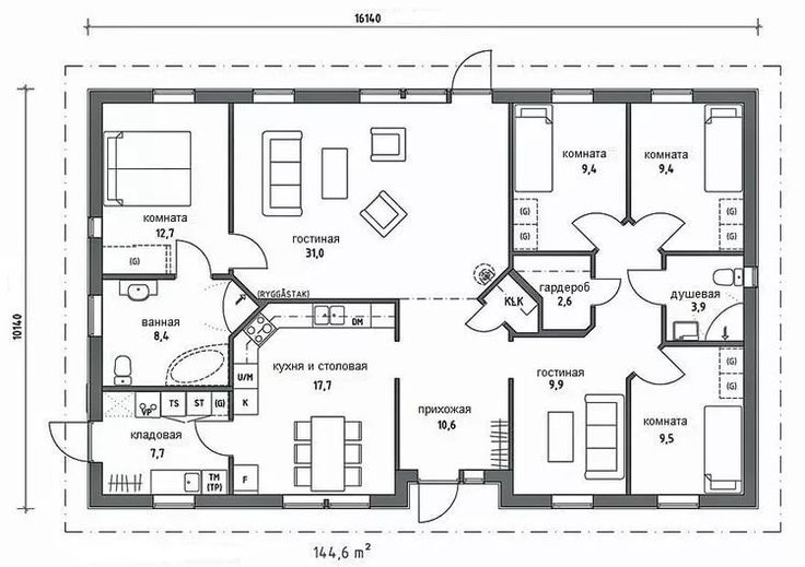 Фото планировки одноэтажного дома 10 на 10 — это надо знать