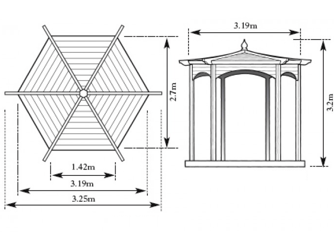 Чертежи 6 угольной беседки