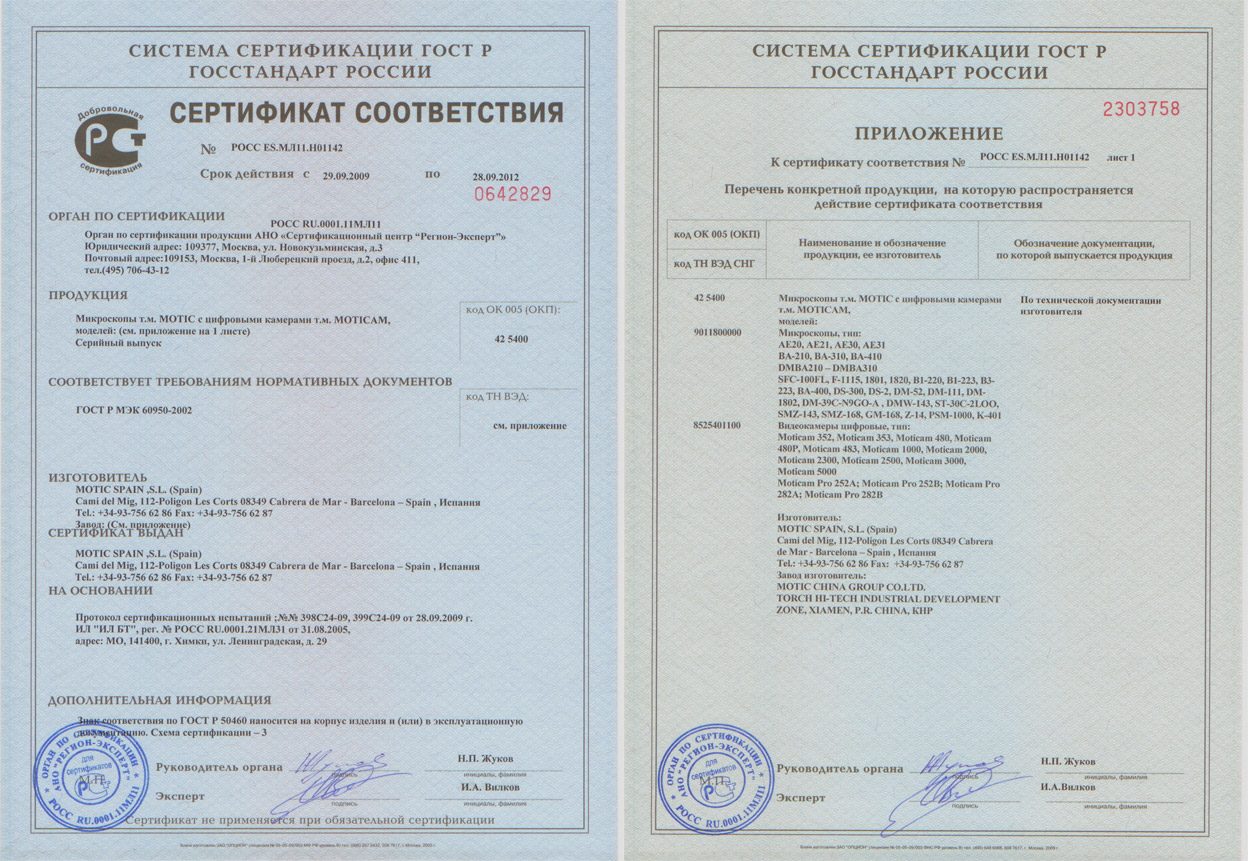 Сертификат соответствия на продукцию