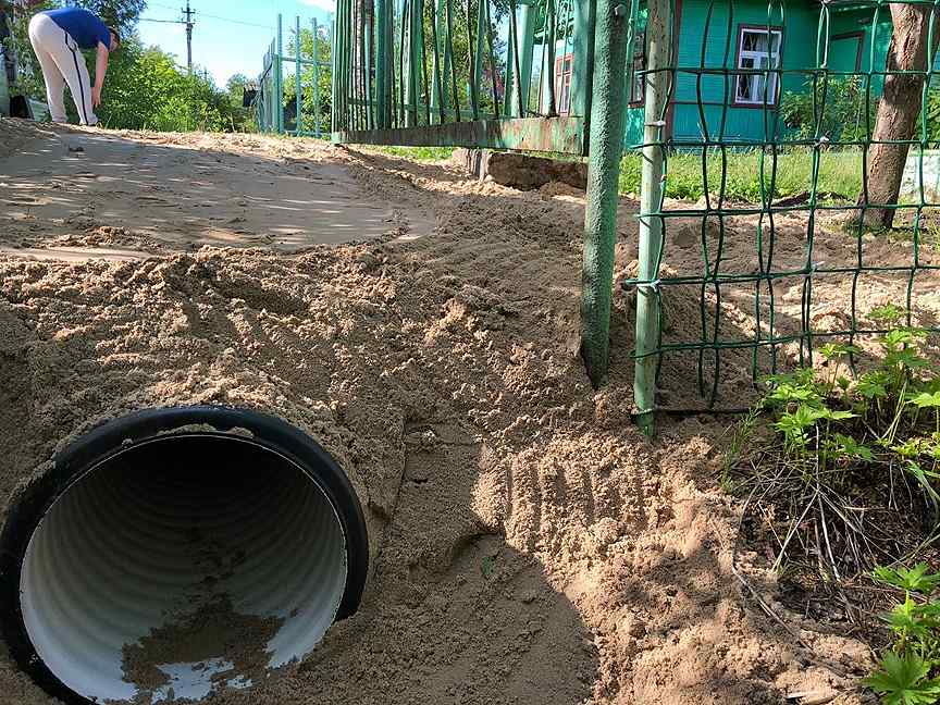 Устройство въезда на участок через канаву схема