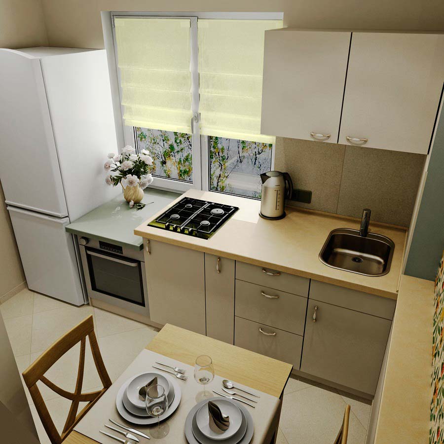 Дизайн для кухни 6 кв м хрущевки фото