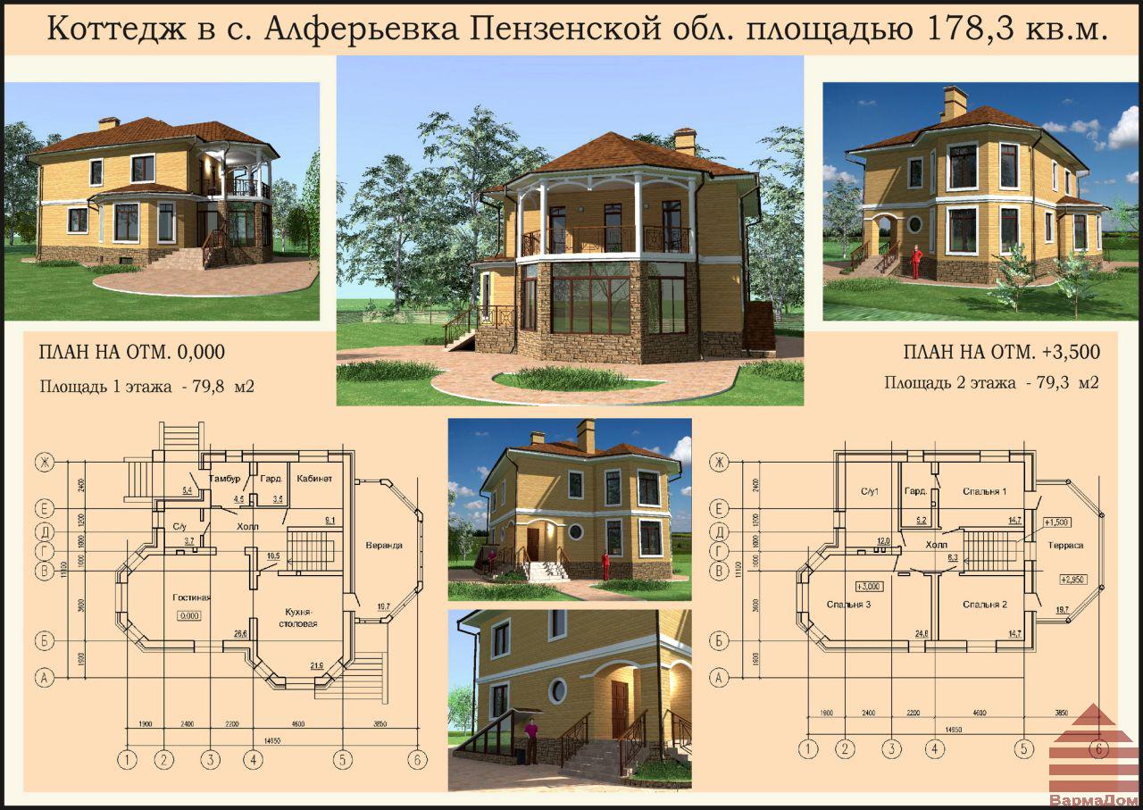 Проекты двухэтажных домов размерами