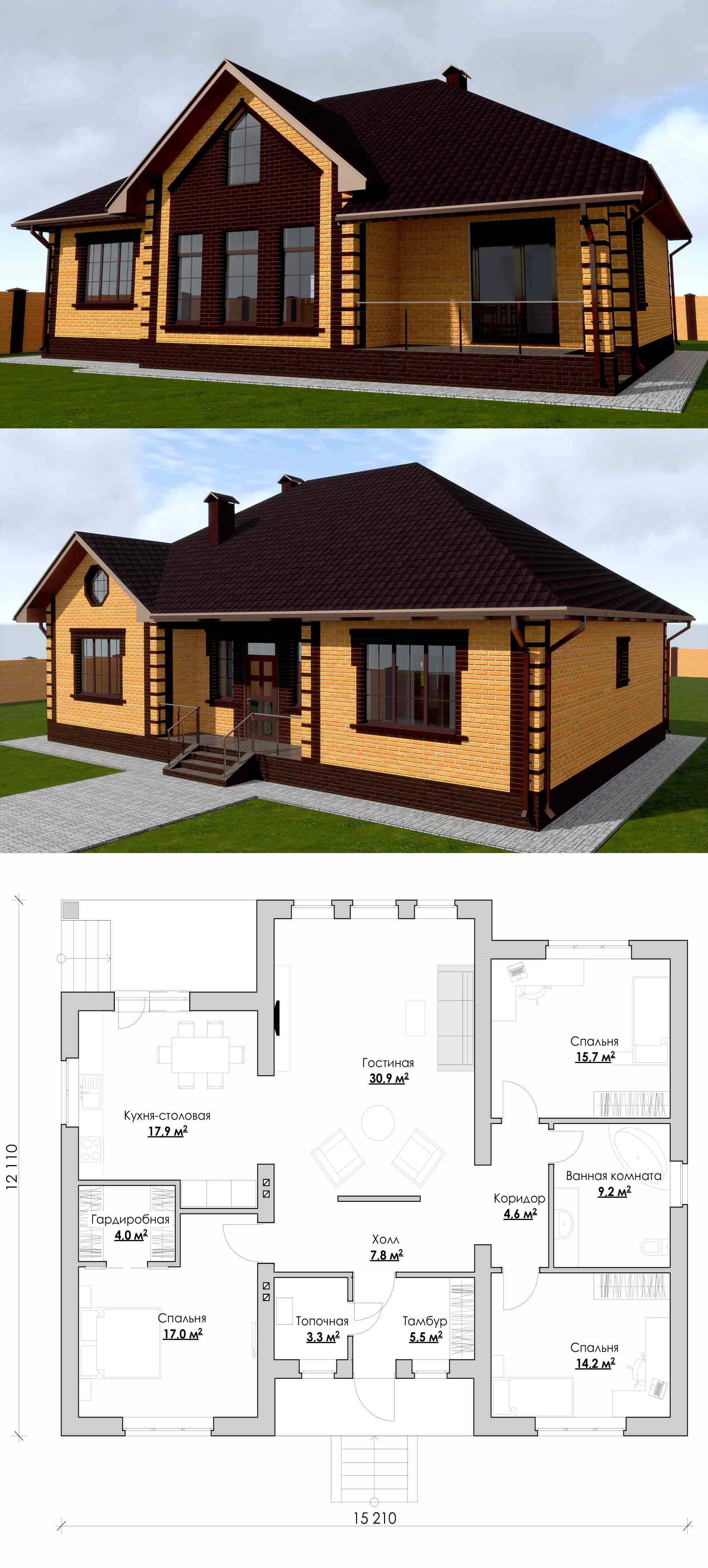 Проекты домов и коттеджей одноэтажных до 150 м2